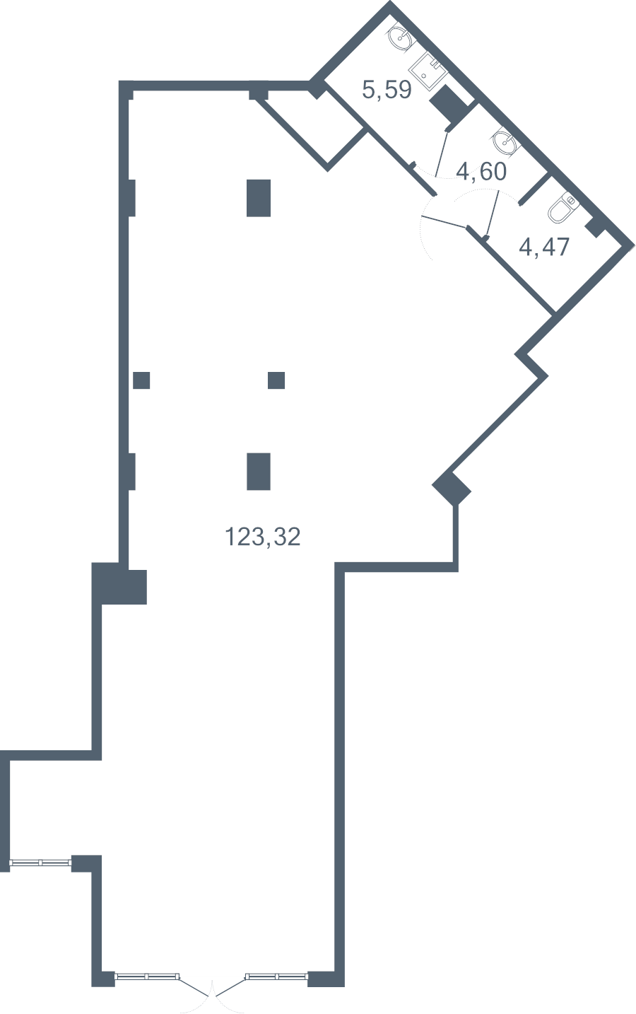 Продажа помещения 137.9 м2, 1/22 этаж, ЖК «Европейский Парк» - план-схема