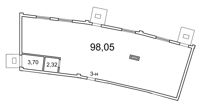 Продажа помещения 63.9 м2, 1/4 этаж, ЖК «Лахта Парк» - план-схема