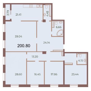 Продажа 5-комнатной квартиры 201.4 м2, 9/9 этаж, ЖК «Neva Haus» - план-схема